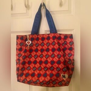 Vintage Harajuku Lovers with Blue Hearts Tote Bag